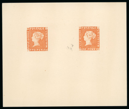 Stamp of Mauritius » 1847 Post Office Issue (SG 1-2) 1847 POST OFFICE 1d red, 2d blue, two reprint die proofs,
