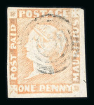 Stamp of Mauritius » 1848-59 Post Paid Issue » Worn Impressions (SG 16-22) 1848-1859 POST PAID 1d red on bluish, worn impression
