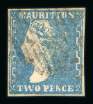 Stamp of Mauritius » 1859 Dardenne Issue (SG 41-44) 1859 2d pale blue Dardenne issue, with fine margins