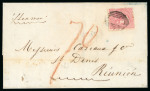 Stamp of Mauritius » 1860-72 De La Rue Issues (SG 46-72) 1861, 1864, complete folded wrapper to Réunion, bearing