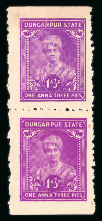 Stamp of Indian States » Dungarpur 1939-46 1a3p bright mauve unused vertical pair