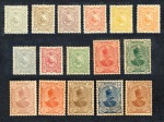 Stamp of Persia » 1896-1907 Muzaffer ed-Din Shah (SG 113-297) 1899 Green Paper issue set of 16 values fresh hinged