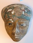 Stamp of Feldman International Auctions » Art d'Orient & d'Extrême-Orient / Asian & Oriental Art Ancient Egypt, hand-carved female polychrome funerary mask on a fine hardwood, Late Dynastic period