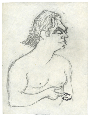 Stamp of Feldman International Auctions » Art Impressionniste & Moderne / Impressionist & Modern Art Jonny Weissmuller, original drawing in pencil