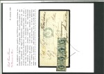 Stamp of Egypt » Italian Post Offices » Alexandria 1863 (19.6) Mourning envelope bearing Italy 1863 lithographed 15c. blue strip of four