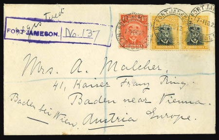 Stamp of Rhodesia Rhodesia 1921-24 group of 11 Admiral covers to Austria