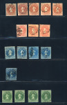 Stamp of Chile 1853-65 Colon Heads 5c, 10c, 20c, group of 17 singles, mostly very fine