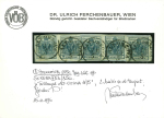 Stamp of Romania » Former Austrian Territory 9kr spectacular and rare multiple franking of 5 singles on piece