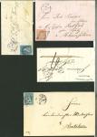 Stamp of Switzerland / Schweiz » Sitzende Helvetia Ungezähnt 4 Briefe, dabei 24B mit Bogenrand auf Brief von Chur nach Rheinfelden