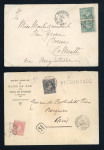 Stamp of Colonies françaises » Monaco 1889-91, Ensemble de 2 lettres affranchies avec timbres
