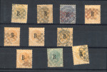 Stamp of British P.O. in Siam (Bangkok) Chessboard: 1882-85 Watermark CC & CA, used selection