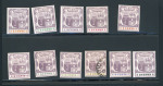 Stamp of Mauritius » 1900-05 Arms Issue (SG 138-155) 1900-05 Arms 3c group of 12 imperforate colour trials with purple head plates