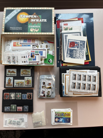 Stamp of Large Lots and Collections 1900-2000, in a box hundreds of mint and used stamps