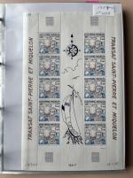 Stamp of Colonies françaises » St. Pierre et Miquelon 1987-1993, dans un gros classeur ensemble de feuilles