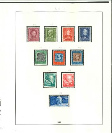 Stamp of Germany » Germany Collections and Large Lots Germany Federal Republic Bundesrepublik, 1949-57, cpl. without posthorn, €2500
