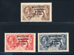 Stamp of Ireland » 1935 Re-Engraved Overprints (T75-T77) 2s6d to 10s, mint nh set of three each showing Specimen