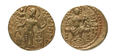 Stamp of Coins » Gupta Gupta Empire, Samudragupta, c. 335-375, AV dinar, 6.50 g. Javelin