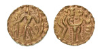 Stamp of Coins » Post-Gupta Post Gupta, Bengal, Samatata region, Khadga dynasty, Sri dharanarata (possibly), c. 675-700, AV dinar, 5.71 g.