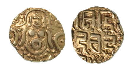 Stamp of Coins » Hindu coins of medieval India Kalachuris of Tripuri, Gangeya Deva, 1015-1040, AV dinar, 4.25 g.