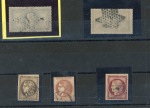 Stamp of France » Collections 1849-1870, sur une plaquette, lot de 5 timbres classiques