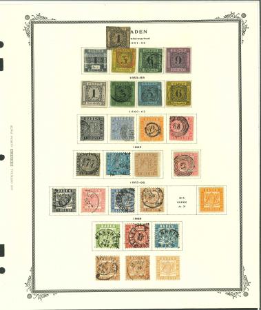 Stamp of German States » German States Collections and Lots German States collection on pages