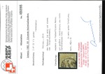 Stamp of Switzerland / Schweiz » Sitzende Helvetia Gezaehnt » Briefmarken 1881 Faserpapier 1882, 1 Fr. golden auf Faserpapier, leicht entwertet mit schwarzem Stempel « (HERI)SAU … V 82-6 »
