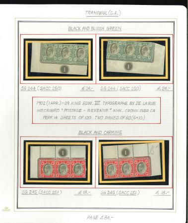 Stamp of South Africa » Transvaal » 1902-03 Watermark Crown CA » Issued Stamps  1902 collection of controls