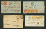 Stamp of Large Lots and Collections 1860-70s seven European transatlantic covers to United States