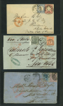 Stamp of Large Lots and Collections 1860-70s seven European transatlantic covers to United States