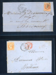 Stamp of France » Lettres Classiques Collections 1864-1876, sélection de 5 lettres avec oblitérations