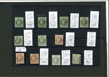 Stamp of France » Emission de Bordeaux 1870 1870, sur 4 plaquettes, ensemble d'une bonne quarantaine