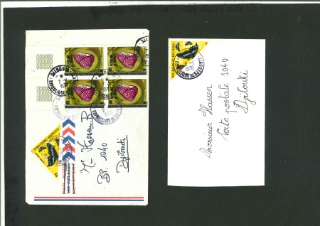 Stamp of Colonies françaises » Afars and Issas CANCEL 1978, deux lettres du 7 et 8 Janvier 1978 affranchies