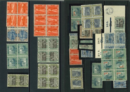 Stamp of Colonies françaises » Sarre 1921, ensemble assez peu commun de tête-bêche et diverses