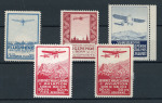 Stamp of Switzerland / Schweiz » Sammlungen 1913, kleines Los mit 5 Flugpostvorläufern, dabei Basel