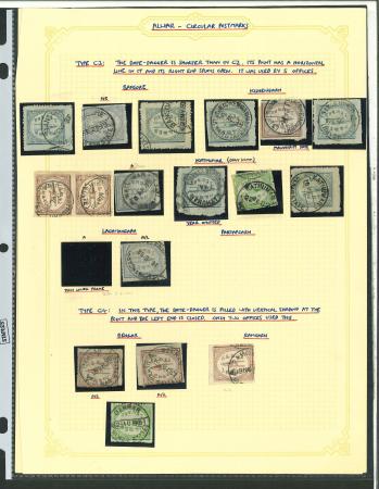 Stamp of Indian States » Alwar 1877-1901 A group of 38 Circular Date Stamps on Alwar