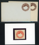 Stamp of Egypt » Postal Stationery 1914 1m scarlet, die proof on thick laid paper, plus