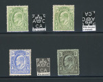 Stamp of Turks and Caicos Islands 1909 Wmk Mult Crown CA group of watermark varieties (4)