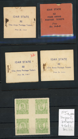Stamp of Indian States » Idar 1938-44 group incl. booklets and postal fiscal imperf. between block