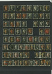 Stamp of Great Britain » 1840 1d Black and 1d Red plates 1a to 11 1840 1d black pl.1b range of 67 examples on Hagner, all have 4 margins, most are fine, and each has a different check letter (between AA and TJ), a very useful and substantial accumulation.