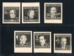 Stamp of Austria » 1st. Republic Austria Österreich 1936 Erfinder kpl. Schwarzdrucke auf Karton