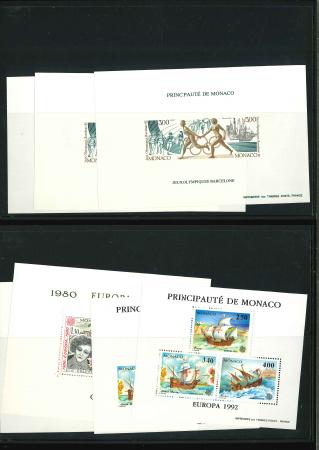 Stamp of Colonies françaises » Monaco Blocs spéciaux et blocs non dentelés : 1980-1990, lot