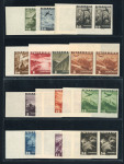 Stamp of Austria » 1st. Republic Austria Österreich 1935 Flugpost Imprimaturstücke UNGEZÄHNT kpl. Satz in ** Paaren