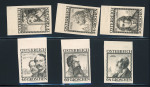 Stamp of Austria » 1st. Republic Austria Österreich 1934 Baumeister kpl. Schwarzdrucksatz UNGEZÄHNT m. Bogenrand