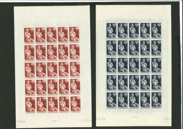 Stamp of Colonies françaises » Monaco 1946, Oeuvres charitables Y&T n° 287/292 en feuilles