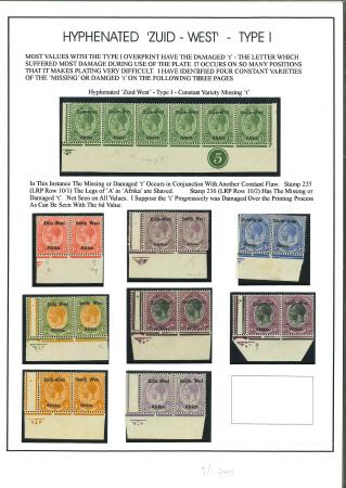 Stamp of South West Africa SWA 1923 Type I 1/2d to 1/3d shaved A i Afrika vars