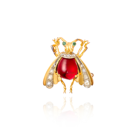 Stamp of Feldman International Auctions Broche tourmaline insecte