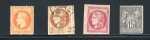Stamp of France » Emission de Bordeaux 1870 1863-1876, ensemble de 4 timbres classiques second