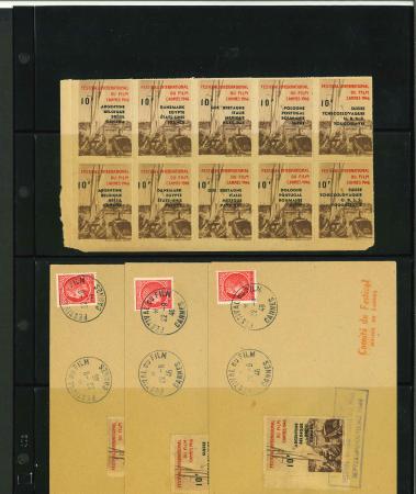 Stamp of France » Vignettes 1946, premier festival du film de Cannes 1946, bloc