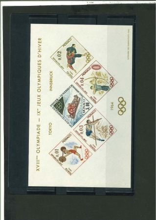 Stamp of Colonies françaises » Monaco 1967, bloc spécial JO Innsbruck/Tokyo Y&T n° 7 neuf