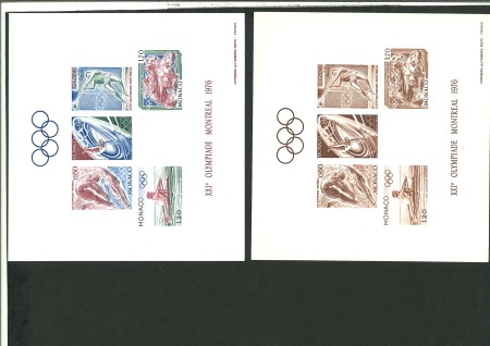 Stamp of Colonies françaises » Monaco 1976, lot de 2 épreuves collectives du bloc Y&T n°11